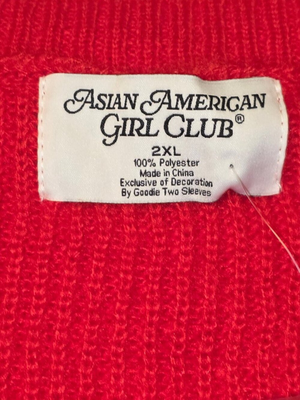 Lunar New Year Asian American Girl Club Women's Cardigan - Red XXL - Picture 5 of 6
